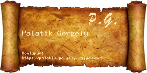 Palatik Gergely névjegykártya